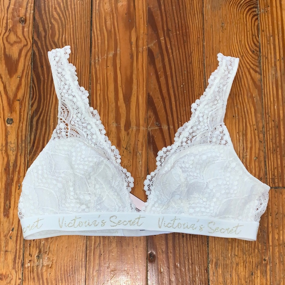 Victoria’s Secret Logo Lace Plunge Bralette